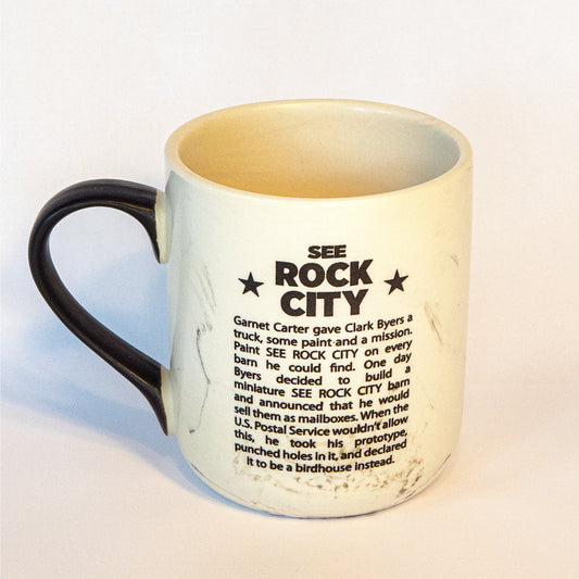 Rock City Birdhouse History Marble Coffee Mug