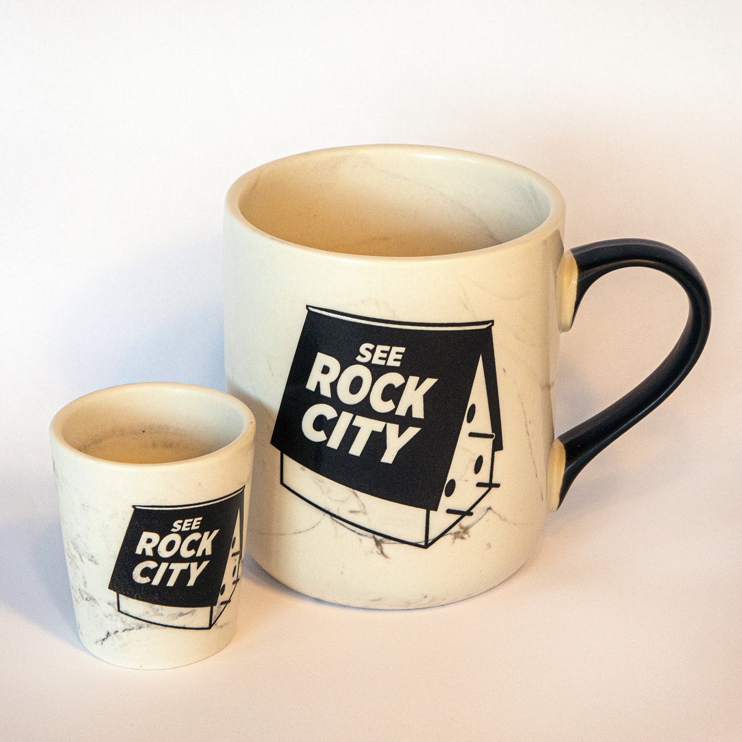 Rock City Birdhouse History Marble Shotglass