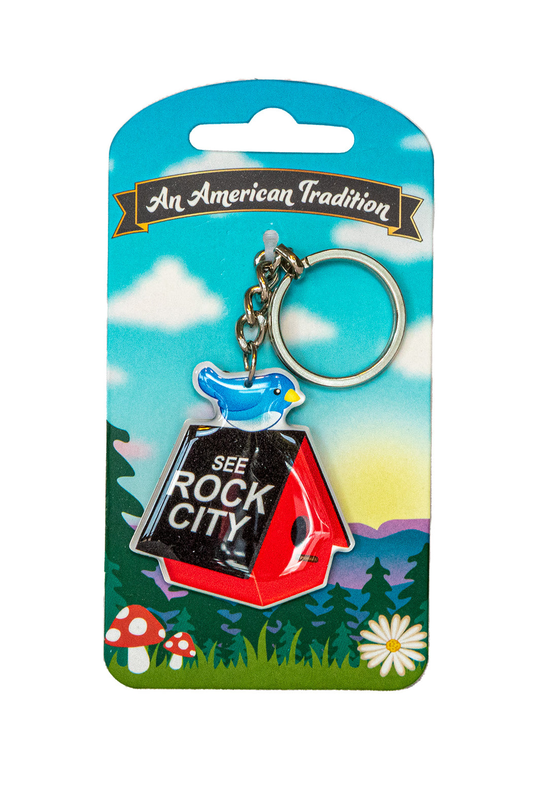 Rock City Birdhouse Keychain