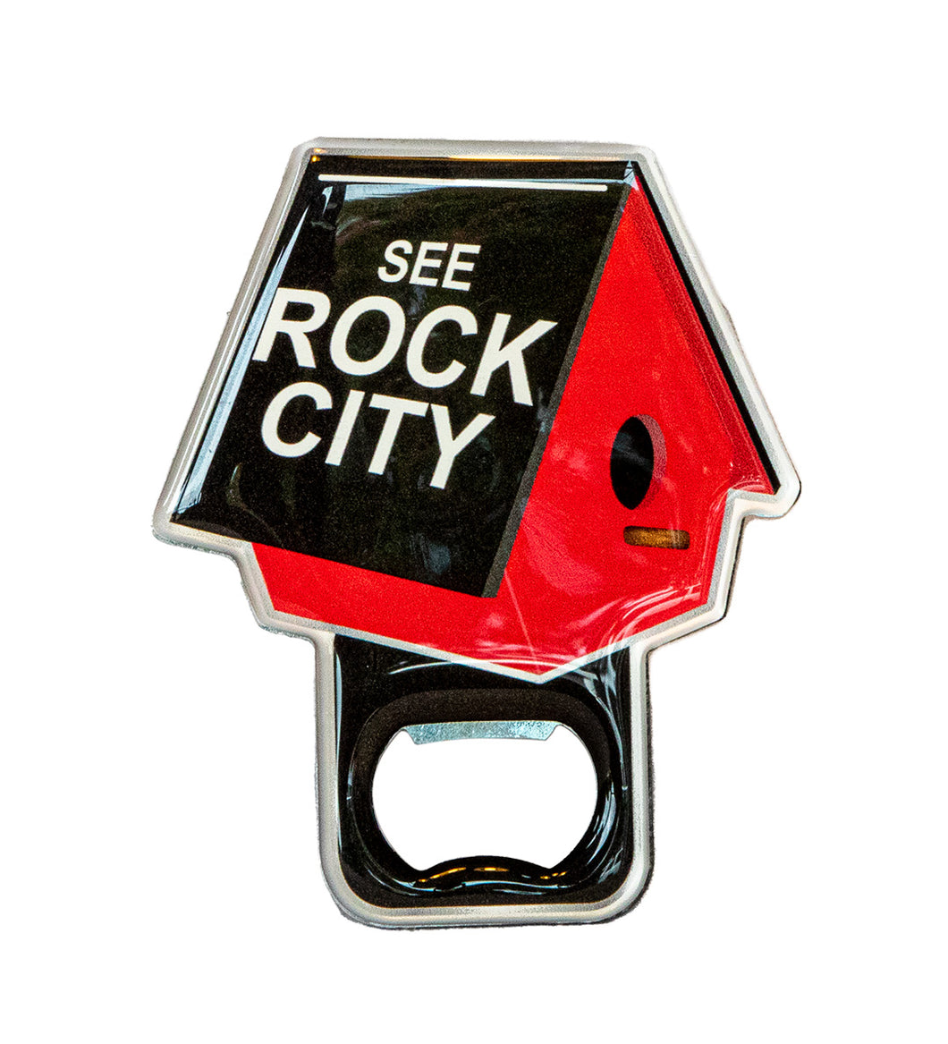 Rock City Birdhouse Bottle Opener Magnet