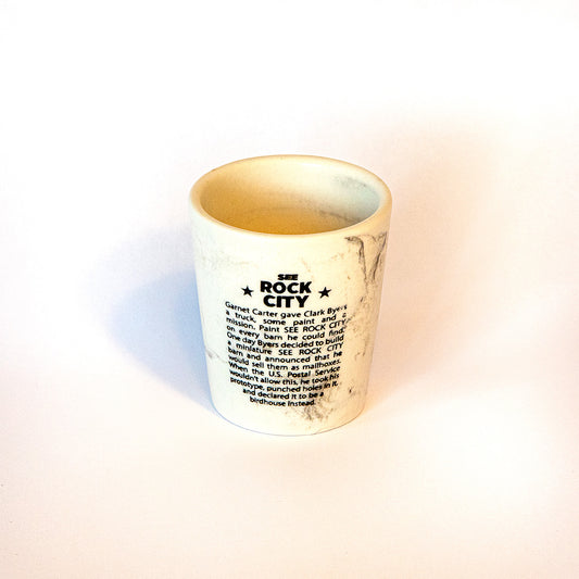 Rock City Birdhouse History Marble Shotglass