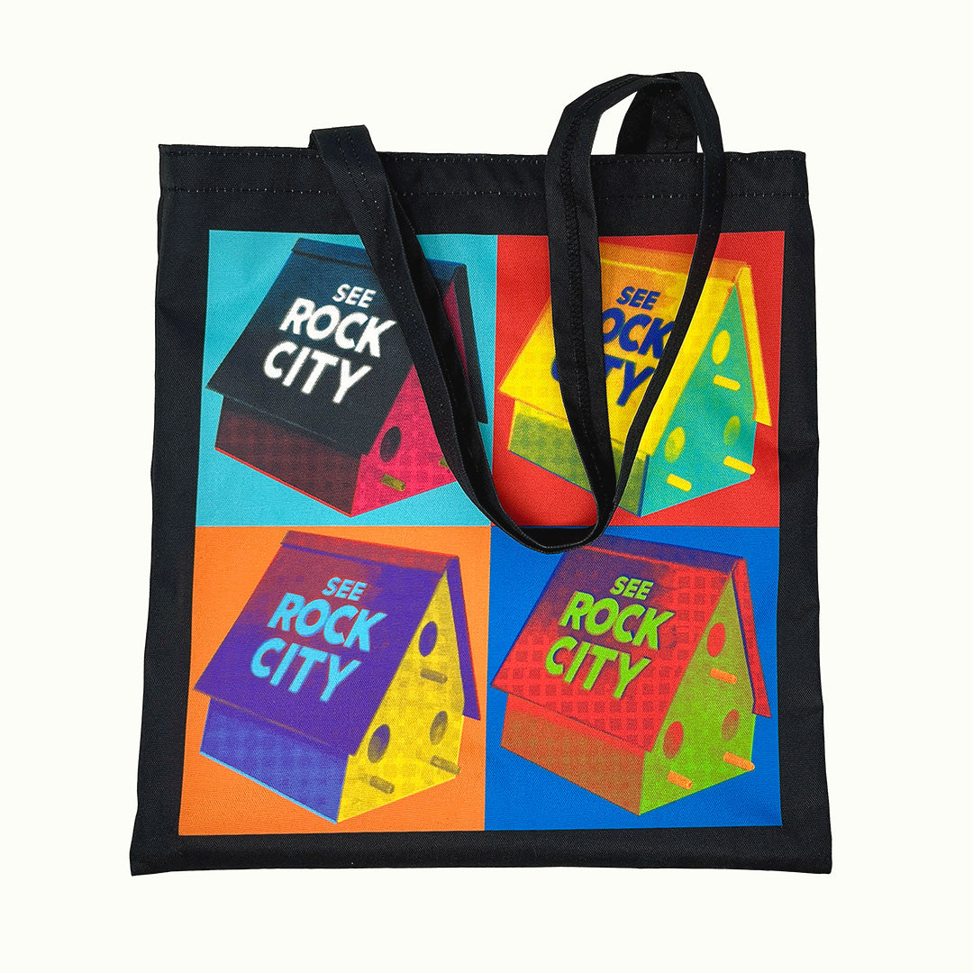 Rock City Birdhouse Pop Art Tote Bag
