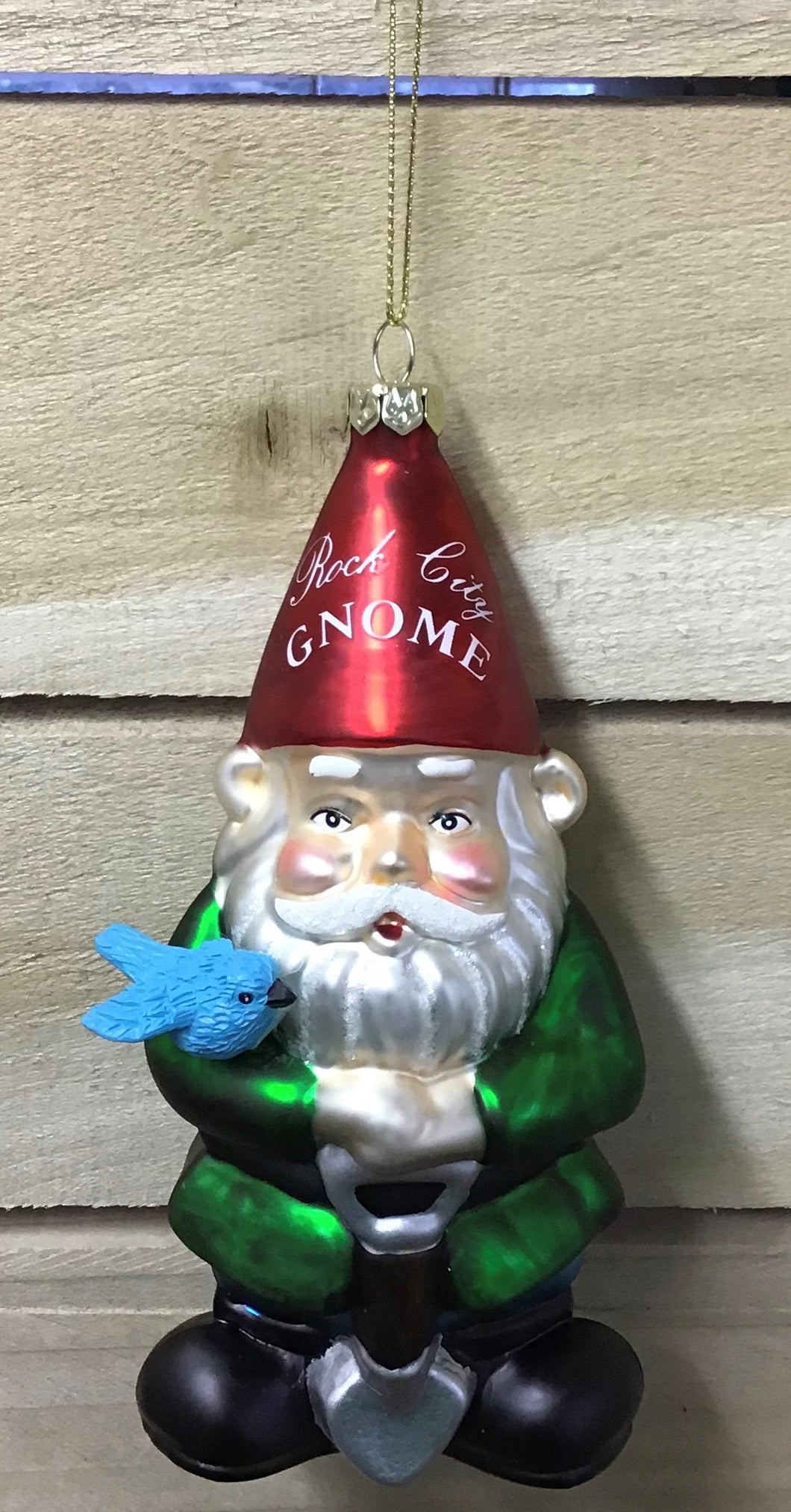 Rock City Birdhouse Glass Gnome Ornament