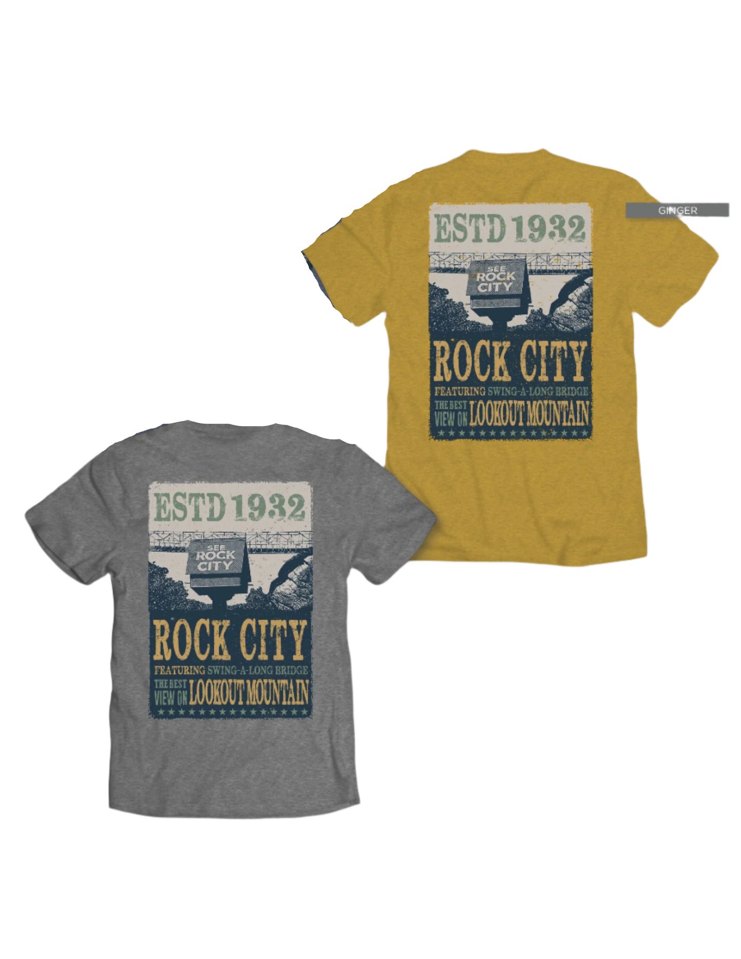 Rock City Birdhouse Swing A Long Bridge Adult Tee