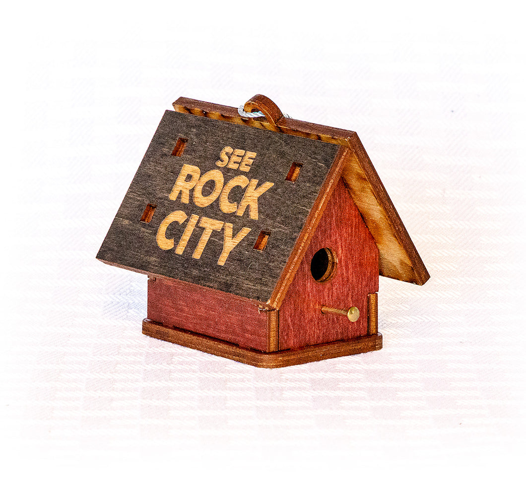Rock City Birdhouse Handcrafted Wood Ornament