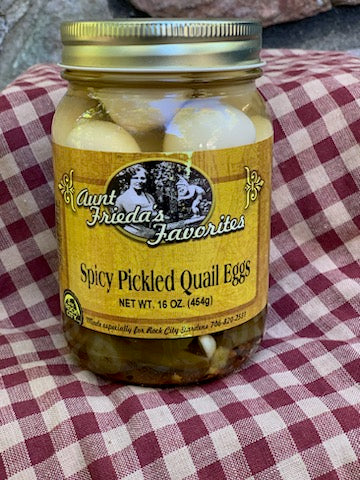 Spicy Pickled Quail Eggs 16 oz